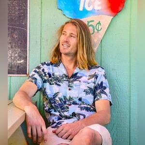 OUTERKNOWN | MEDIUM TROPICAL MARINE BLUE WINDY BBQ SHIRT
